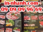 In nhanh thực đơn nhà hàng, menu nhà hàng