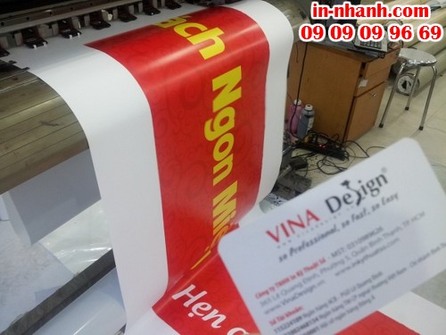 In hiflex làm băng rôn quảng cáo ngoài trời giá rẻ cho gian hàng Công ty Gạch 3D Mạnh Trí tại hội chợ Vietbuild